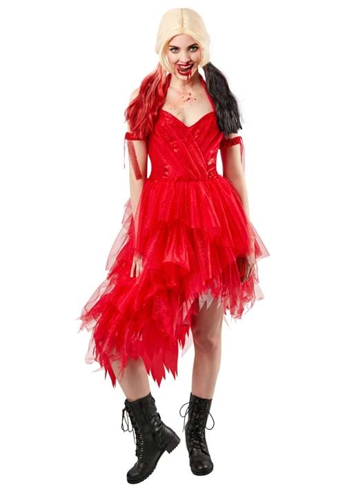 Women's Harley Quinn Suicide Squad 2 Red Dress Costume - US 7548
