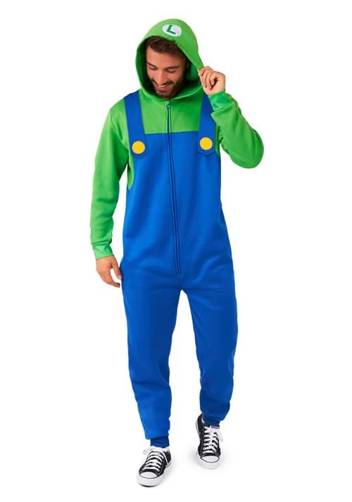 Super Mario Bros. Luigi Costume Onesie for Adults - US 6143