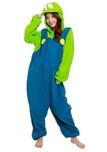 Super Mario Brothers Adult Luigi Kigurumi Costume - US 6863