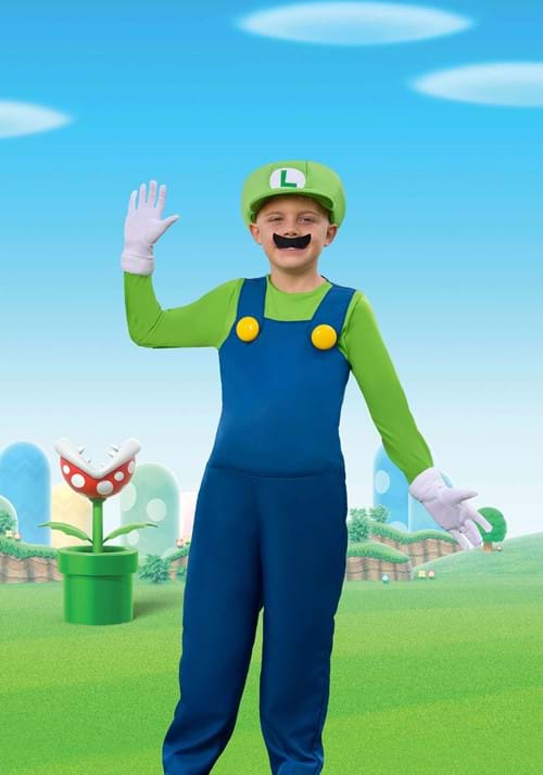 Super Mario Brothers Boys Luigi Deluxe Costume - US 0184