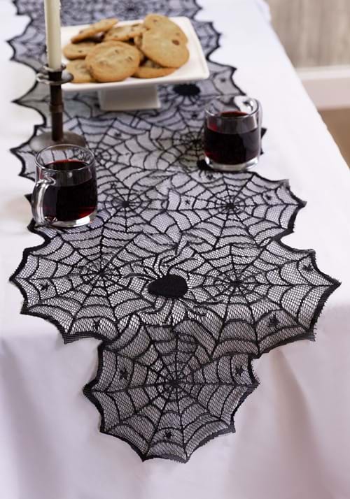 72" X 18" Swarm of Spider Webs Table Runner Decoration - US 2249