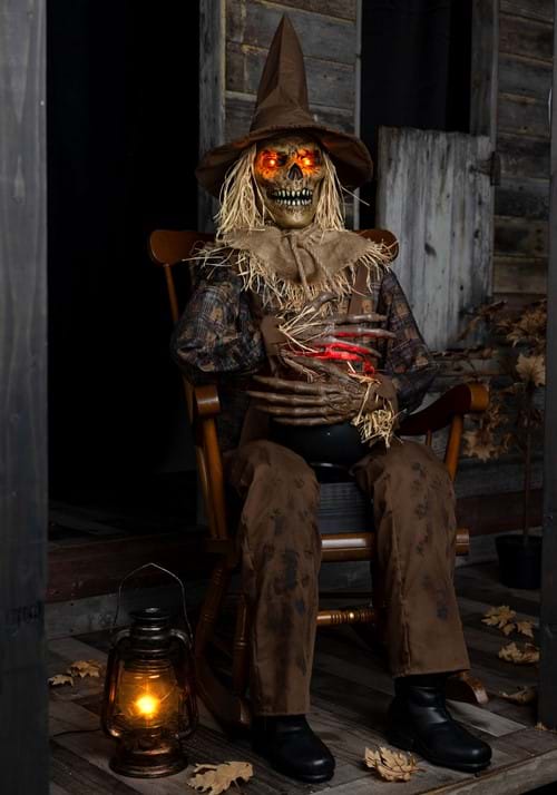 4.8FT Swiping Scully the Seated Scarecrow Animatronic Decoration - Tekky - US 0097