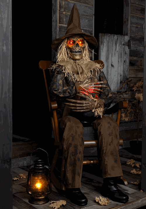 4.8FT Swiping Scully the Seated Scarecrow Animatronic Decoration - Tekky - US 0097