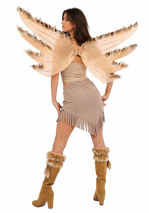 44-Inch Tan Eagle Costume Wings with Feathers - US 7168