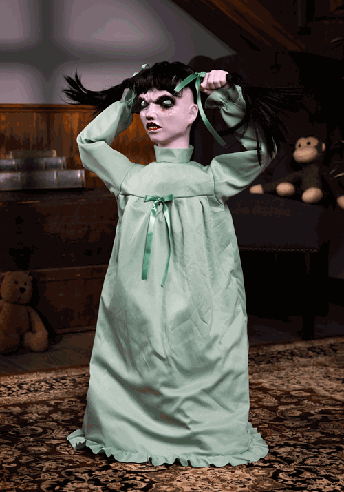 3FT Tantrum Tina the Disturbing Doll Animatronic Decoration - US 3710