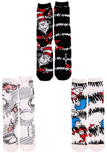 The Cat in the Hat Adult Crew Sock Set - US 8886