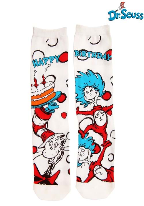 The Cat in the Hat Birthday Crew Socks for Adults - US 2938