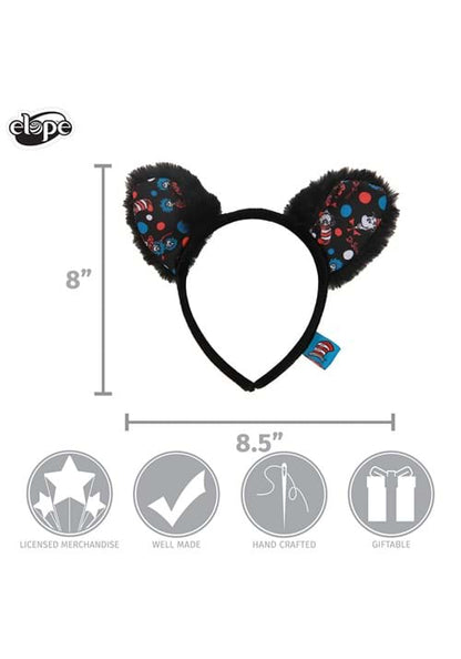 The Cat in the Hat Pattern Ears Costume Headband - US 8624