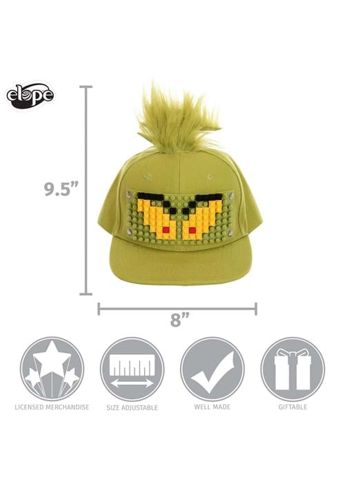 The Grinch Bricky Blocks Build-On Snapback Hat Kit - US 4701