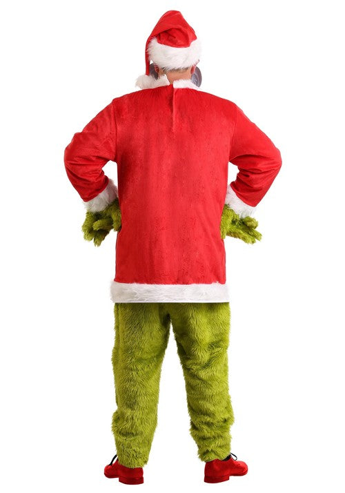 Adult The Grinch Plus Size Santa Deluxe Jumpsuit with Mask - US 6286