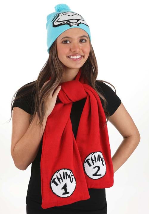 Thing 1 & 2 Winter Hat & Scarf Kit for Adults - US 8903