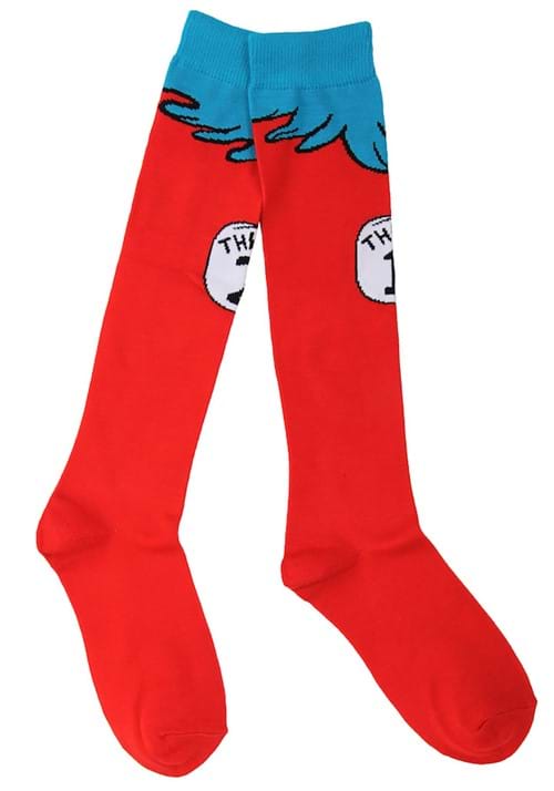 Thing 1 & 2 Costume Socks for Adults - US 5875