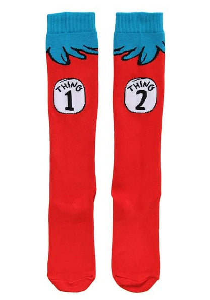 Thing 1 & 2 Costume Socks for Adults - US 5875