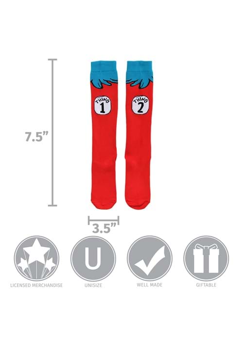 Thing 1 & 2 Costume Socks for Adults - US 5875