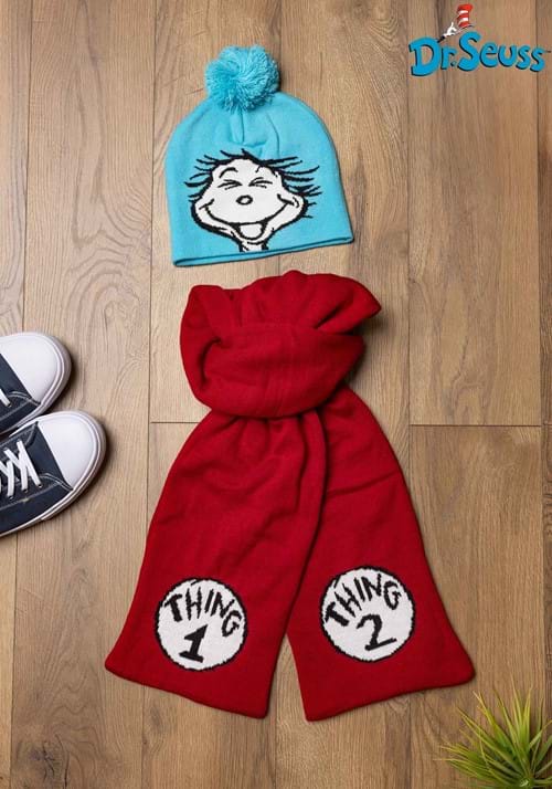 Thing 1 & 2 Winter Hat & Scarf Kit for Adults - US 8903