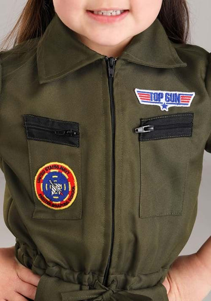 Girl's Flight Suit Top Gun Toddler Costume - US 4512