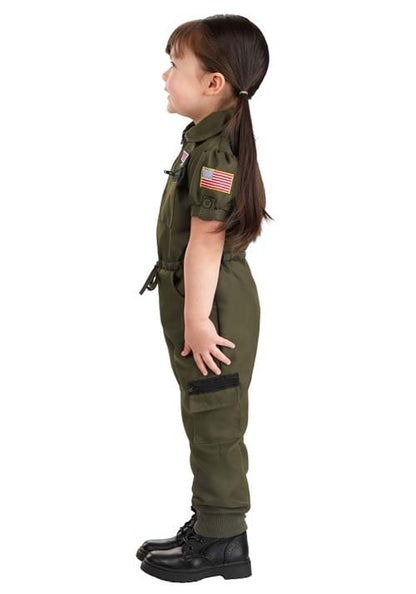 Girl's Flight Suit Top Gun Toddler Costume - US 4512