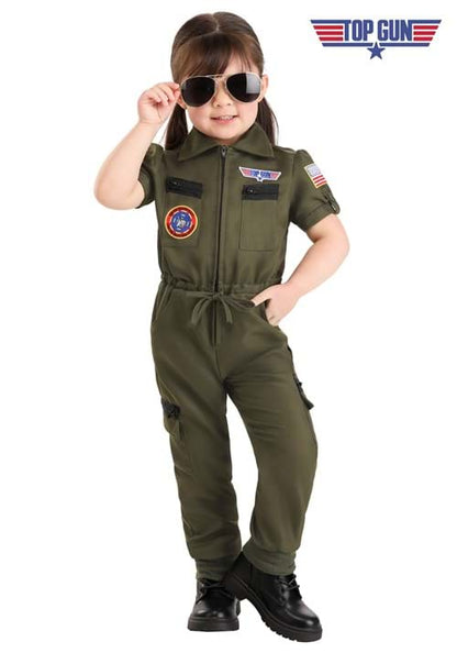 Girl's Flight Suit Top Gun Toddler Costume - US 4512