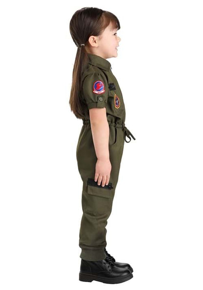 Girl's Flight Suit Top Gun Toddler Costume - US 4512