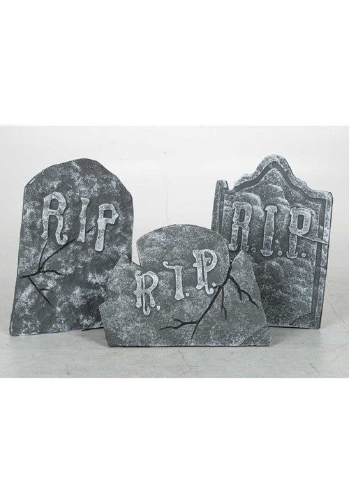 Set of 3 Crooked Stone Tombstone Decoration - US 3931