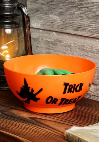 7.5-Inch Animated Monster Hand in Bowl Decoration - US 9465