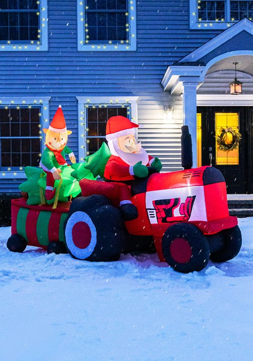 8FT Trucker Santa Christmas Deliveries Inflatable Decoration - US 3432