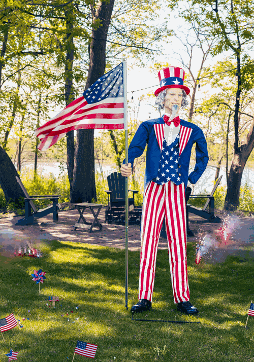 6.5FT Uncle Sam Animatronic Decoration - US 7572