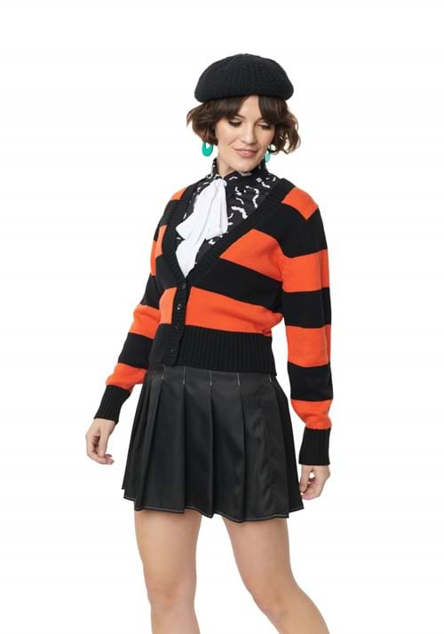 Unique Vintage Spooky Cat Striped Cardigan for Adults - US 3545