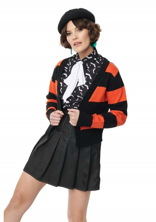 Unique Vintage Spooky Cat Striped Cardigan for Adults - US 3545