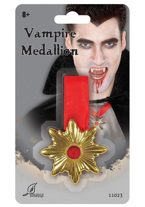 Vampire Gold Medallion Costume Necklace - US 6581