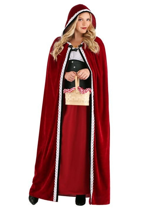 Velvet Riding Hood Adult Cloak - US 9517