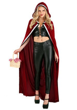 Velvet Riding Hood Adult Cloak - US 9517