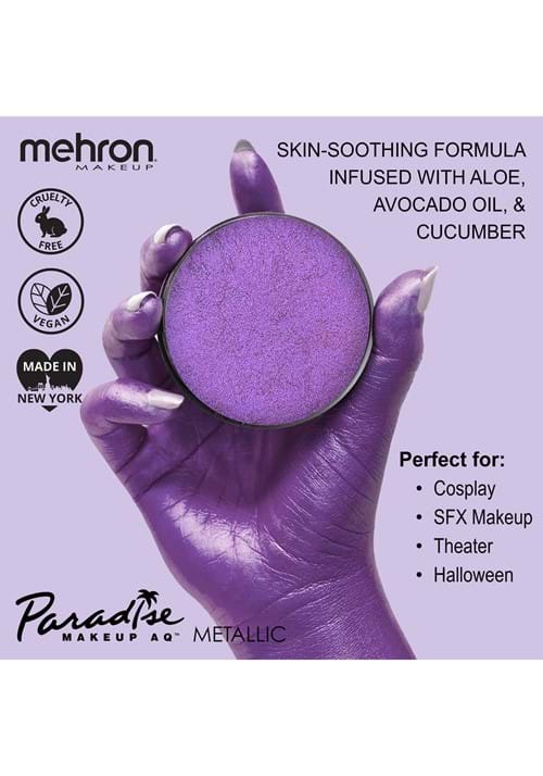 Mehron Water Based Metallic Purple Face and Body Paint - US 4426