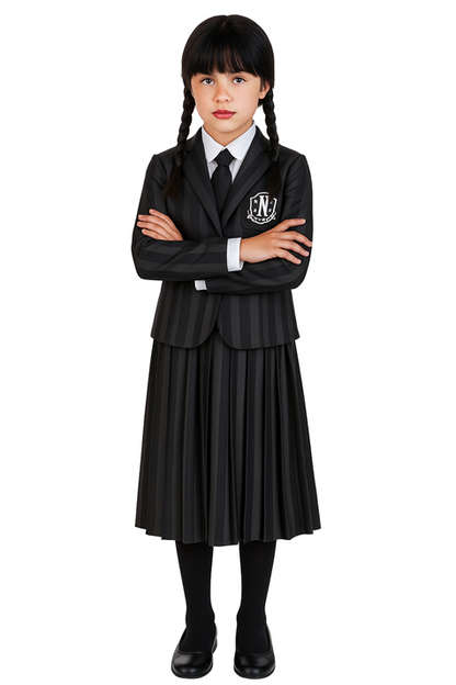 Wednesday Nevermore Girl's Costume - US 4961