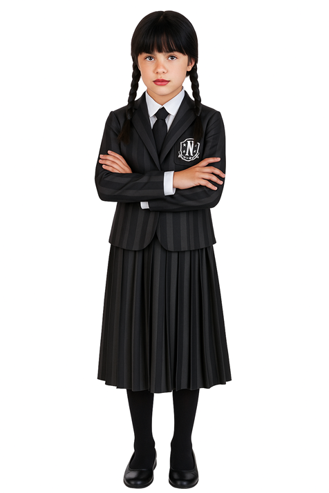 Wednesday Nevermore Girl's Costume - US 4961