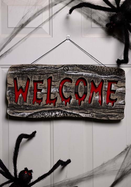 19.25-Inch Light Up Welcome Halloween Sign Decoration - US 3011