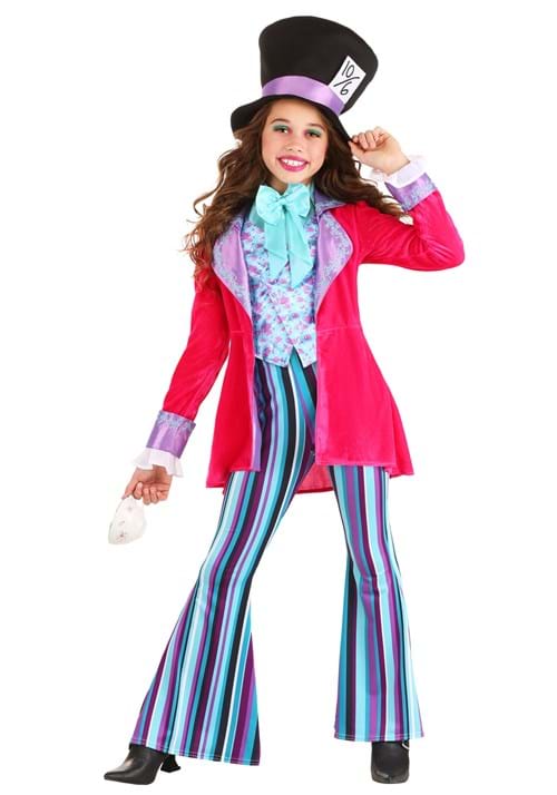 Whimsical Mad Hatter Girl's Costume - US 2600