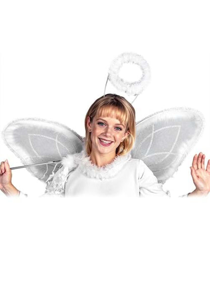 White Angel Halo with Marabou Costume Accessory - US 3726