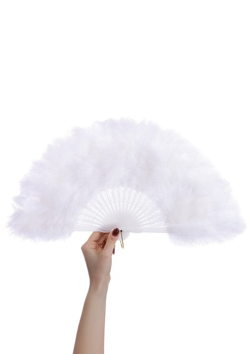 Classic White Feather Fan Accessory - US 5004