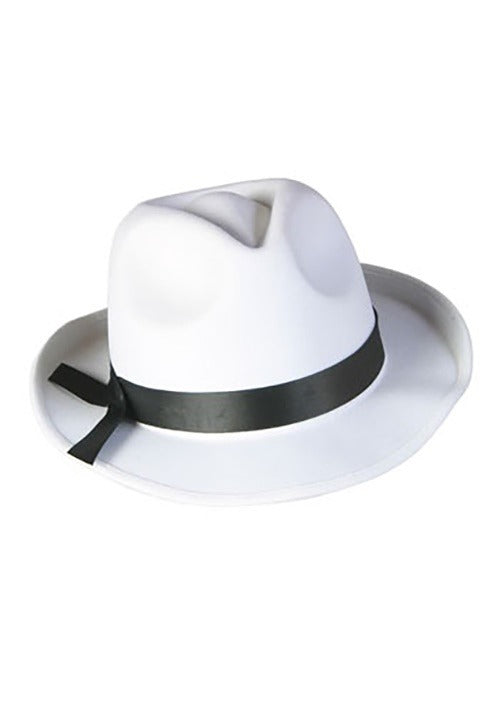 White Fedora Costume Hat Accessory - US 7680