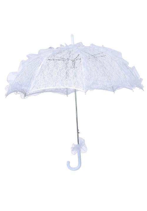 White Lace Costume Parasol Accessory - US 3946