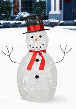 36-Inch White Light Up Sisal Snowman Decoration - US 4201