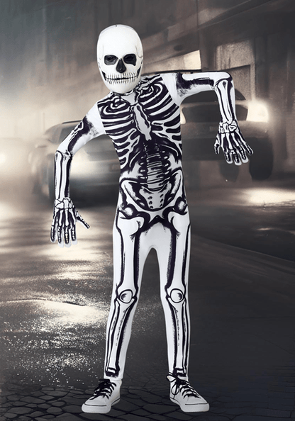 Men's White Skeleton Costume - US 7066