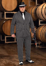 Men's Wide Stripe Plus Size Gangster Costume - US 8549