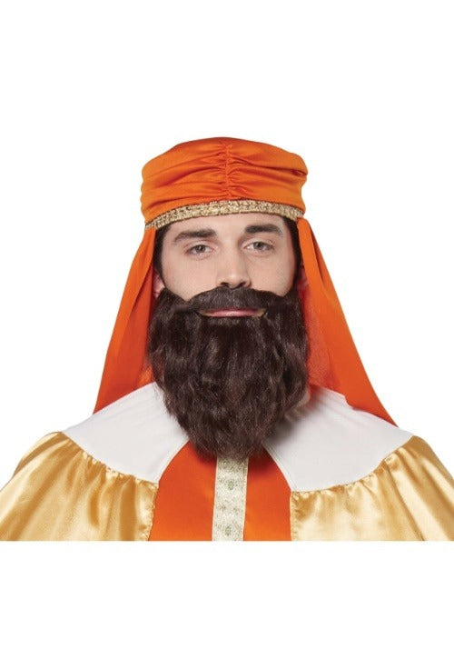 Men's Wise Man Brown Costume Wig and Beard - US 0206