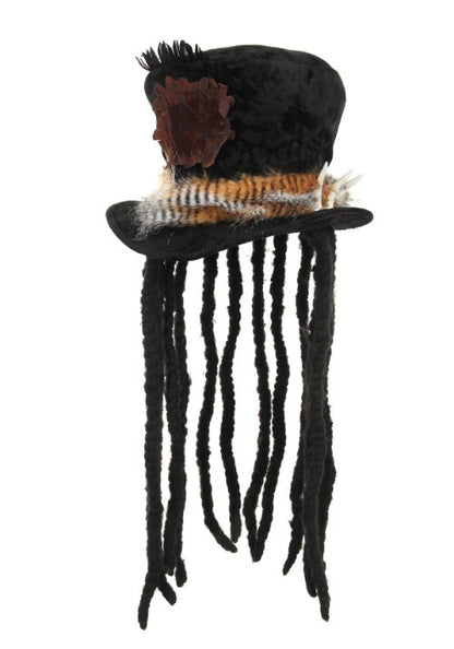 Witch Doctor Plush Costume Hat with Dreadlocks - US 8515