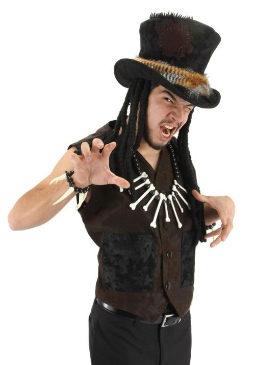 Witch Doctor Plush Costume Hat with Dreadlocks - US 8515