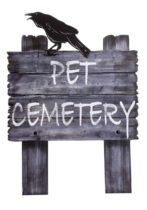 30-Inch Witch Way Pet Cemetery Sign Decoration - US 3641