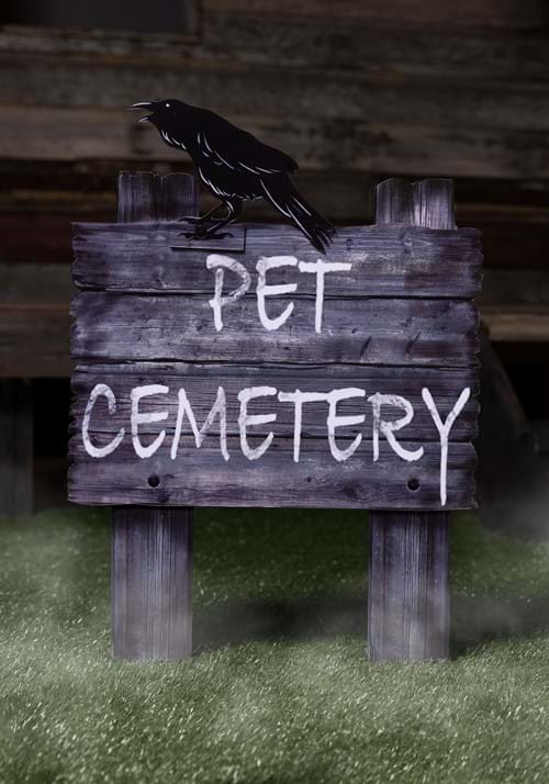 30-Inch Witch Way Pet Cemetery Sign Decoration - US 3641