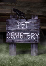 30-Inch Witch Way Pet Cemetery Sign Decoration - US 3641